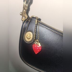 Coach New York Exclusive Strawberry Shoe Charm Wristlet Wallet Size Purse NWT
